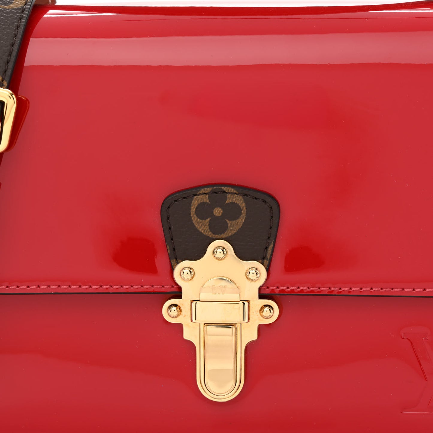 Patent Calfskin Monogram Cherrywood BB Scarlet
