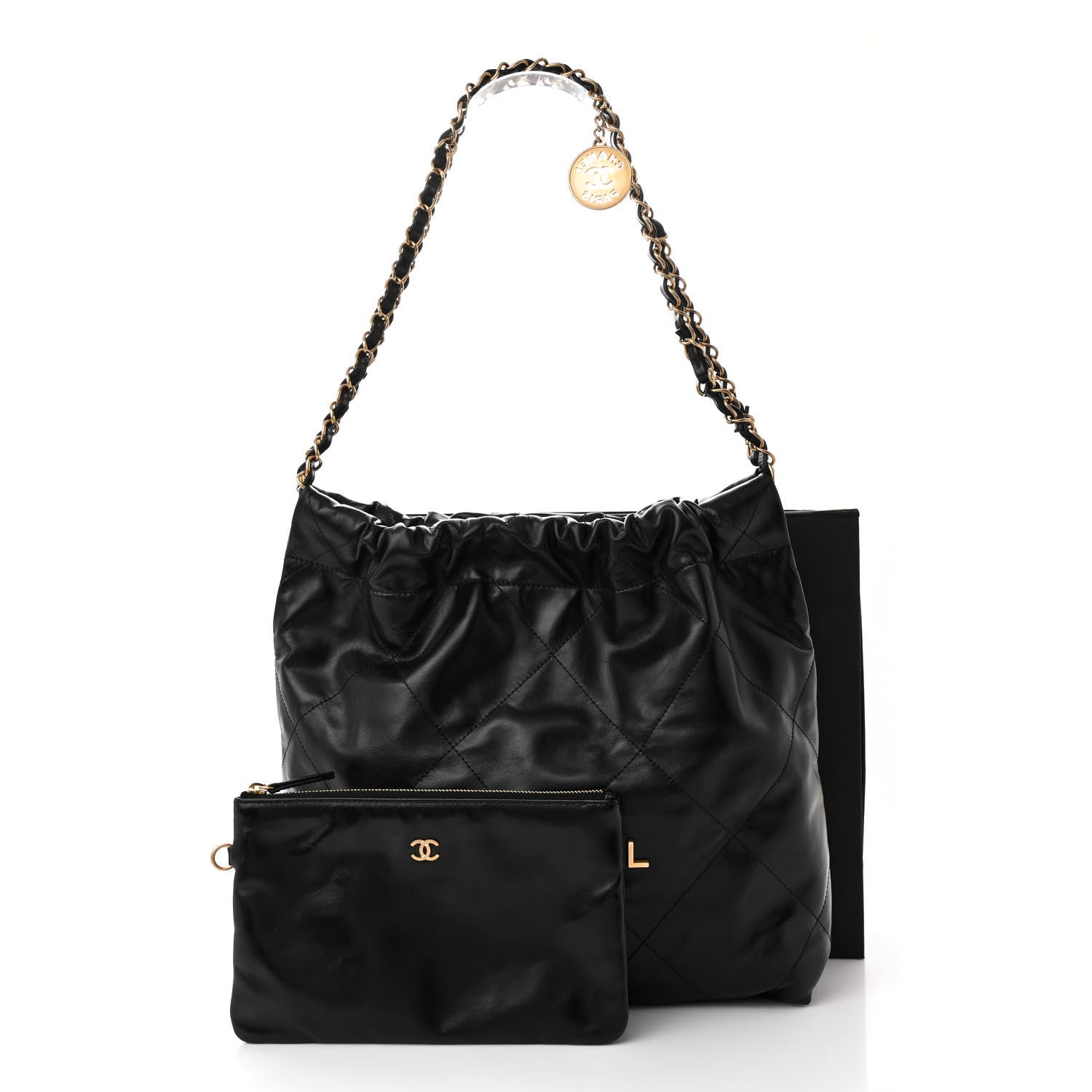 Chanel Shiny Calfskin Quilted Small Chanel 22 Black 12 of 12
