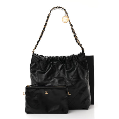 Chanel Shiny Calfskin Quilted Small Chanel 22 Black 12 of 12