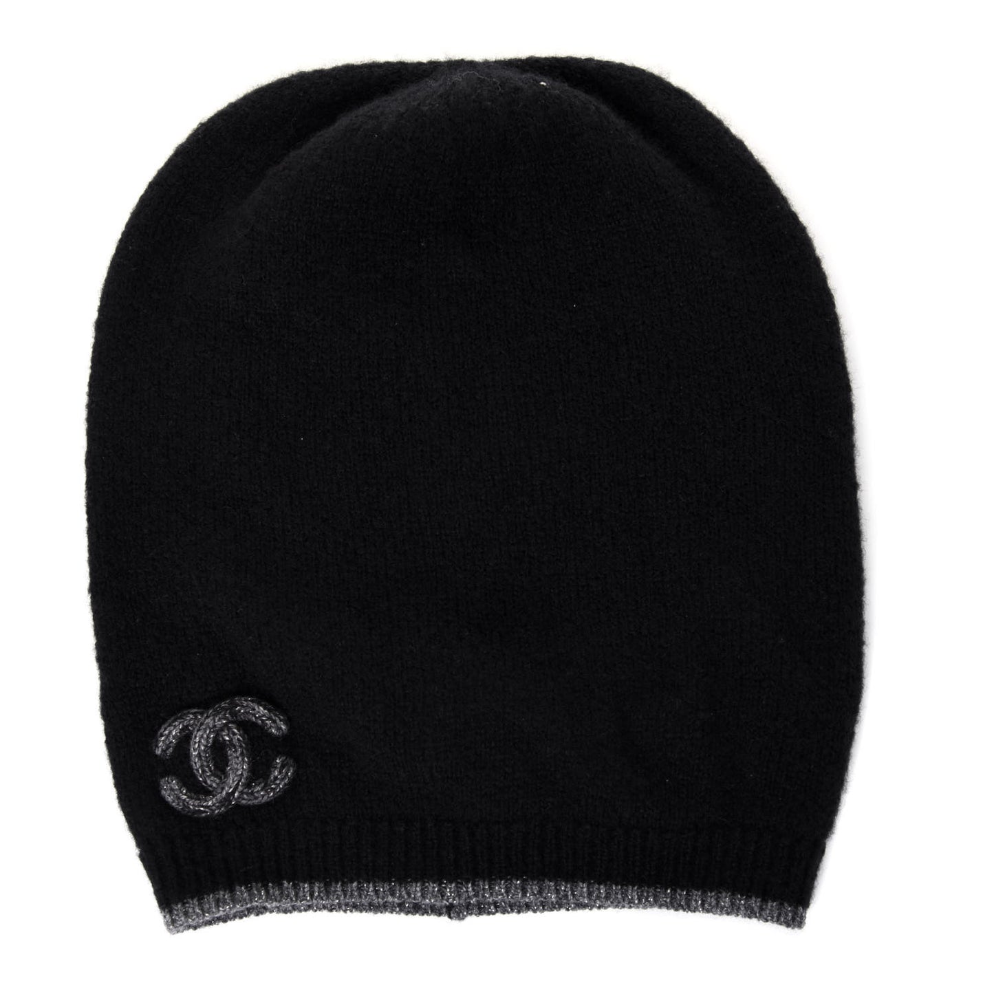 Cashmere CC Beanie Hat Black Grey