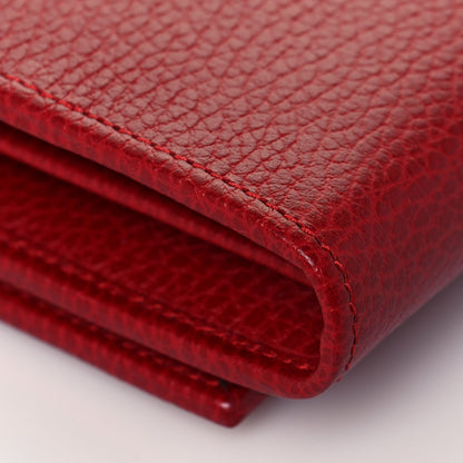 Gucci Dollar Calfskin Petite GG Marmont Wallet Chain Bag Hibiscus Red 10 of 13