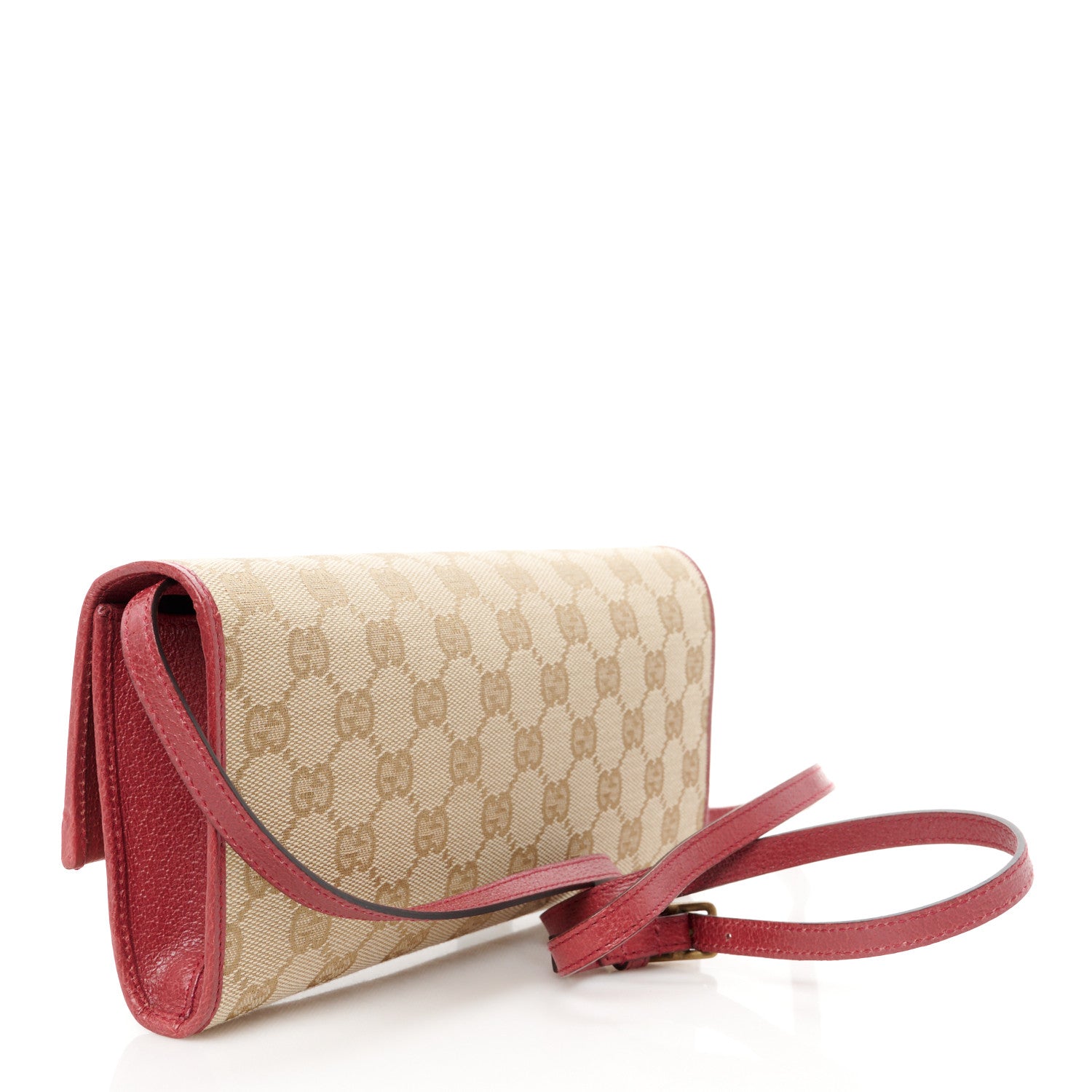 Gucci Monogram Bamboo Bar Clutch Red 3 of 9