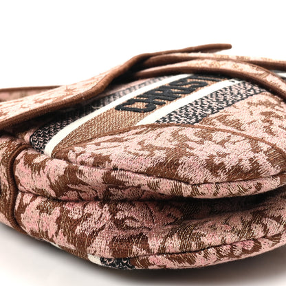 Christian Dior Canvas Embroidered Brocart Saddle Bag Metallic Pink 9 of 10