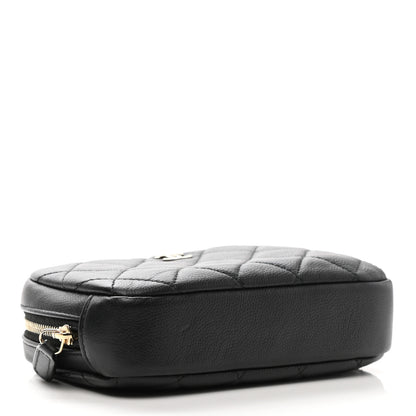 Chanel Caviar Quilted Small Curvy Pouch Cosmetic Case Black 4 of 7