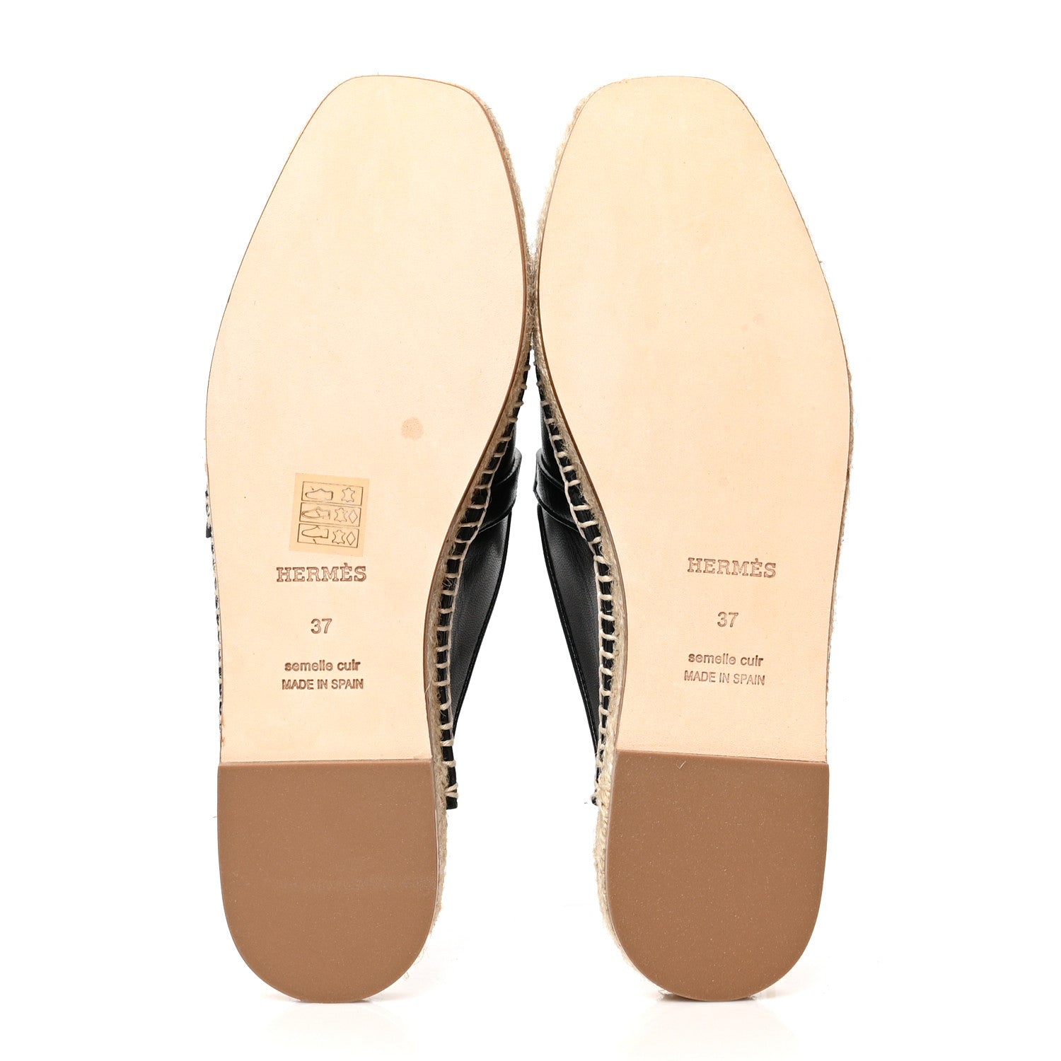 Hermes Goatskin Feria Espadrille 37 Black 5 of 9