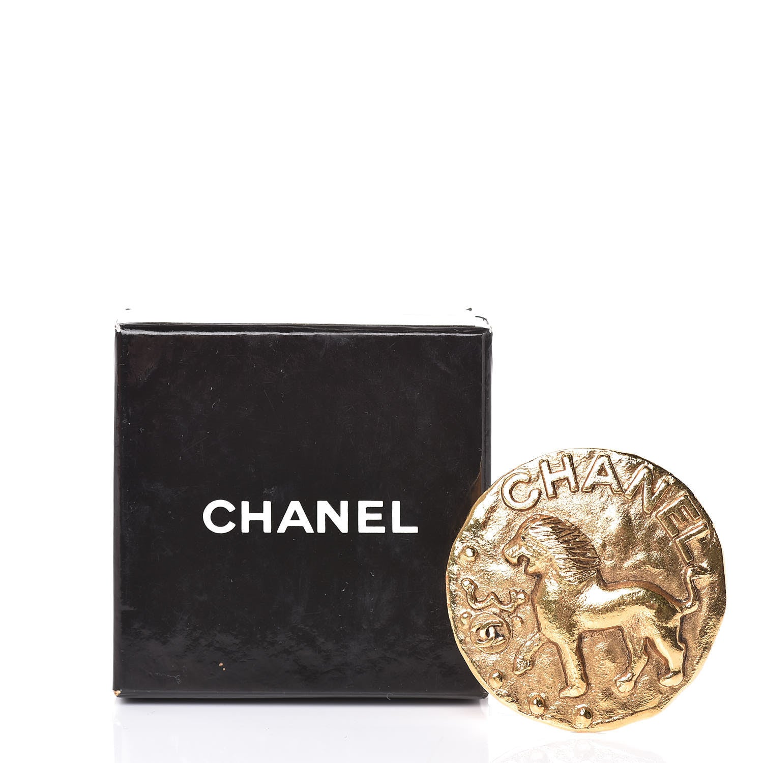 Chanel CC Lion Brooch Gold 6 of 6