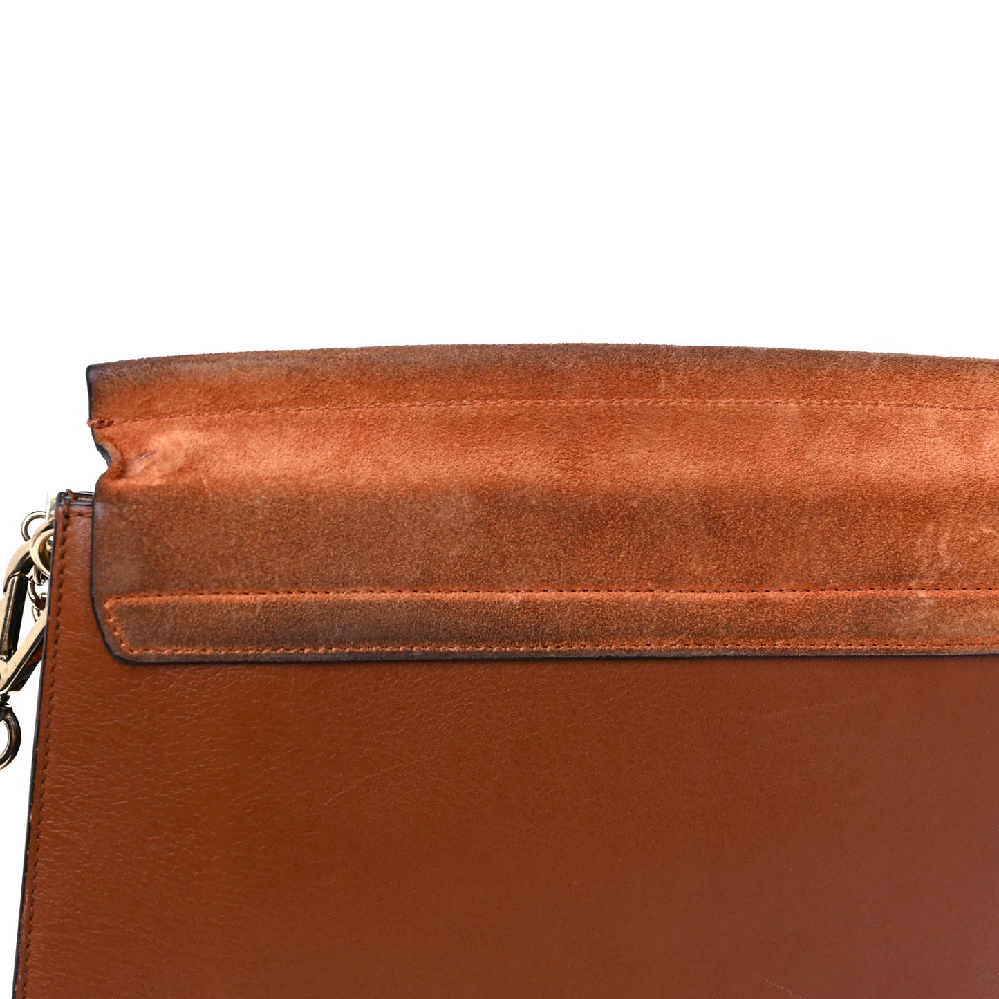Suede Calfskin Medium Faye Shoulder Bag Tobacco
