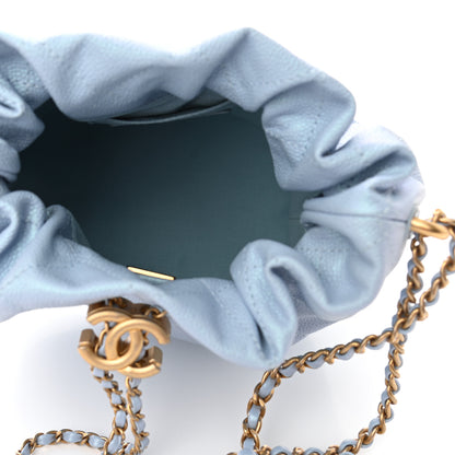 Chanel Iridescent Caviar Quilted My Perfect CC Bucket Drawstring Bag Light Blue 5 of 11