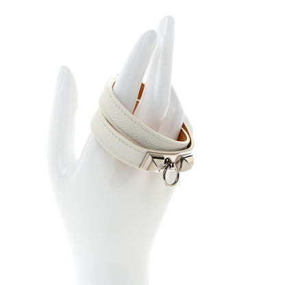 Hermes Epsom Rivale Double Tour Bracelet M White 2 of 6