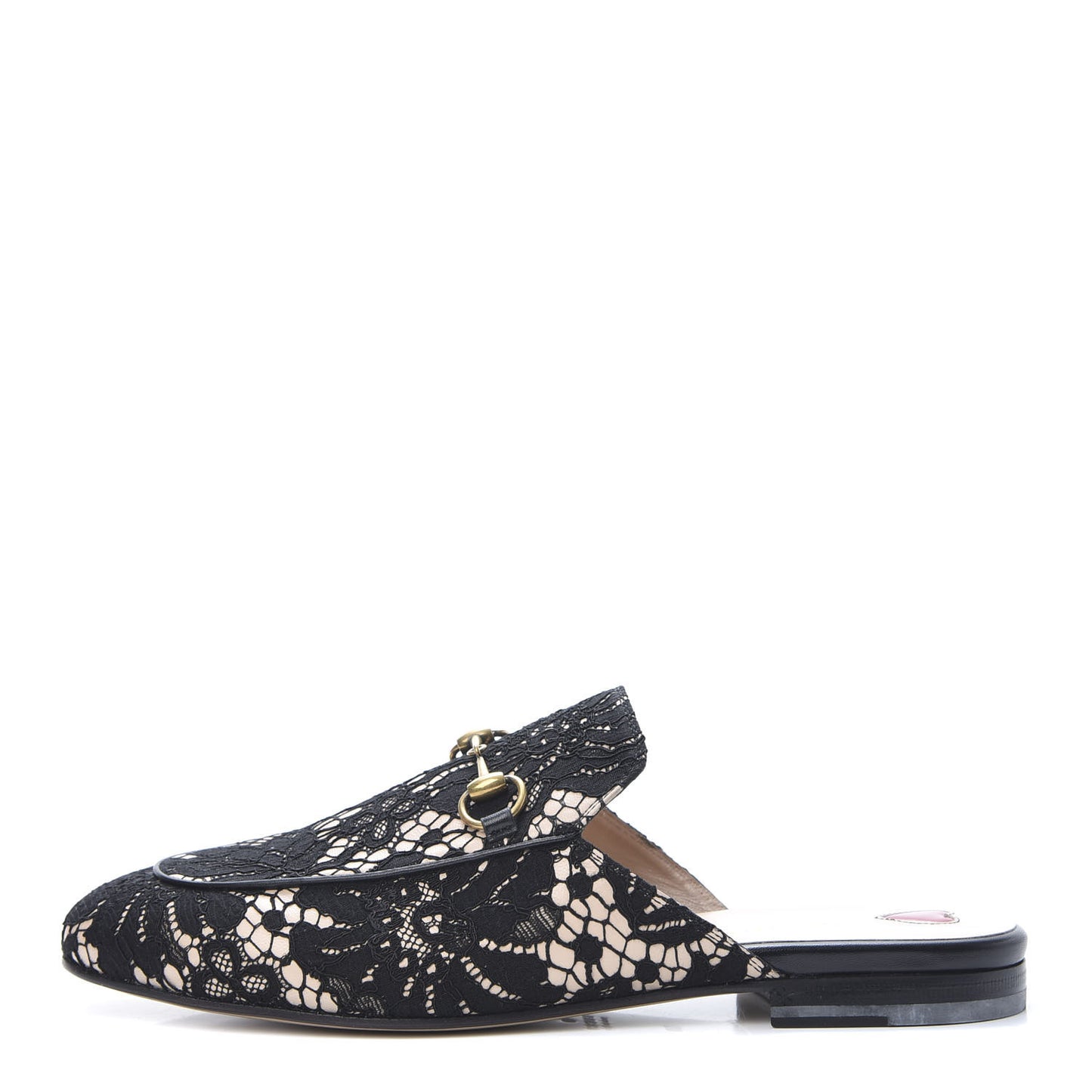 Lace Malaga Kid Womens Princetown Slippers 39 Black Skin Rose