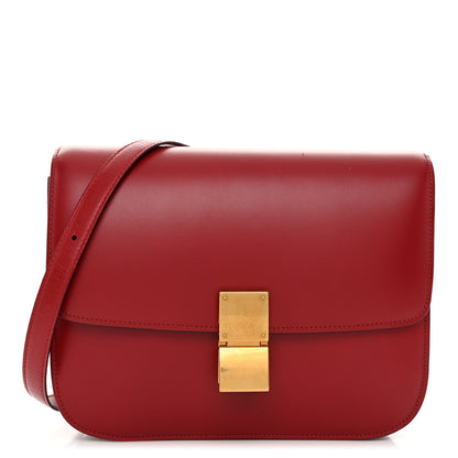 Celine Box Calfskin Medium Classic Box Flap Bag Red 1 of 13