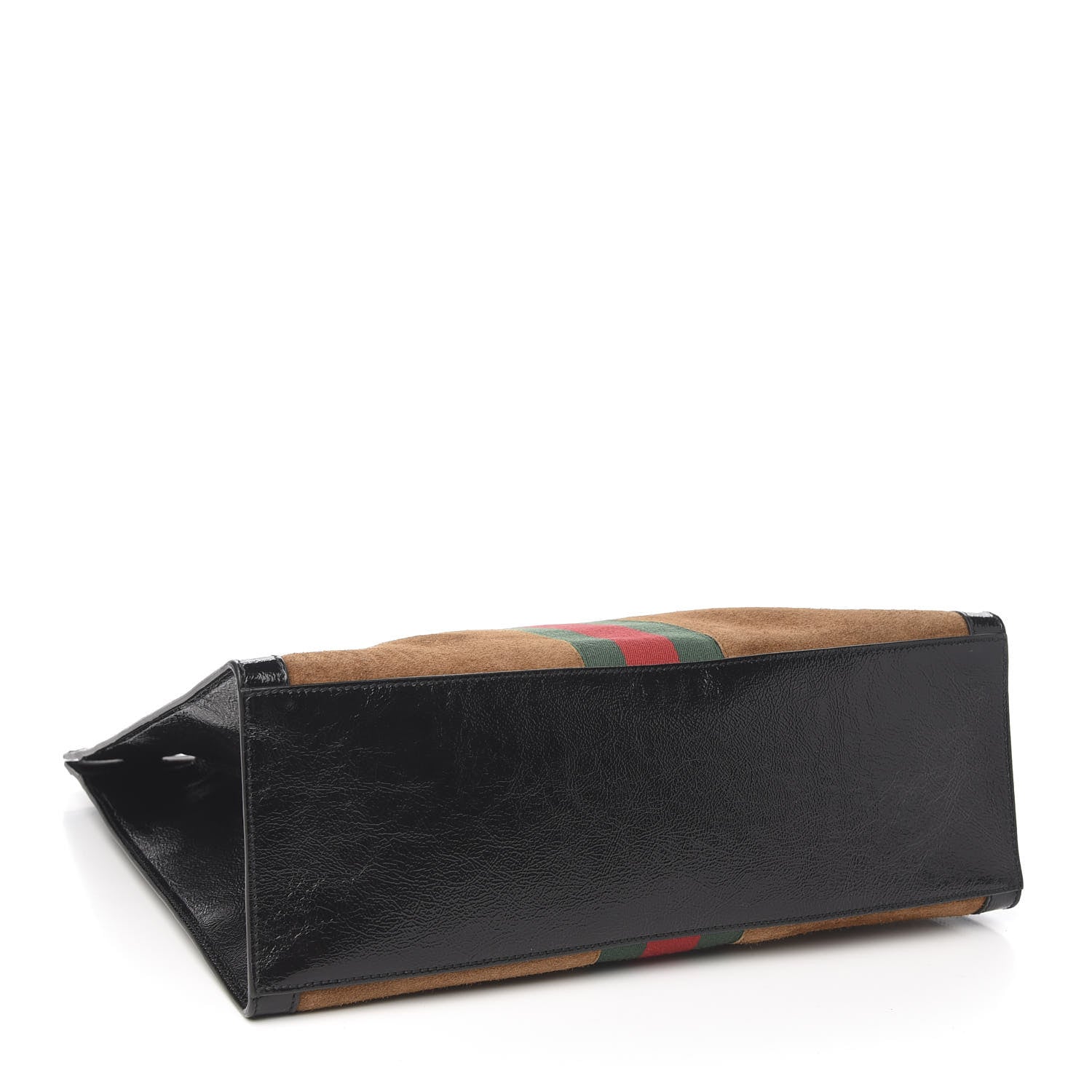 Gucci Suede Patent Web Ophidia Vertical Tote Nocciola Black 3 of 9