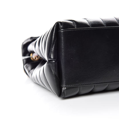 Saint Laurent Calfskin Y Quilted Monogram Medium Loulou Chain Satchel Black 9 of 10