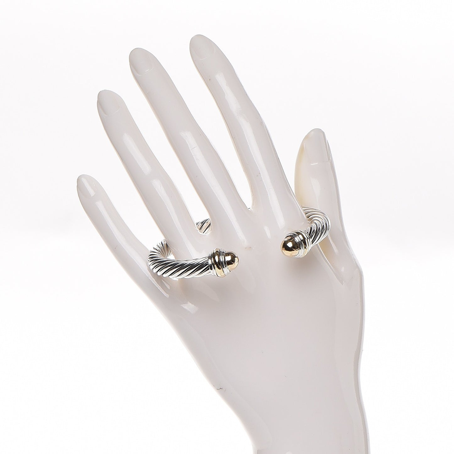 Sterling Silver 14K Yellow Gold 7mm Cable Classics Bracelet