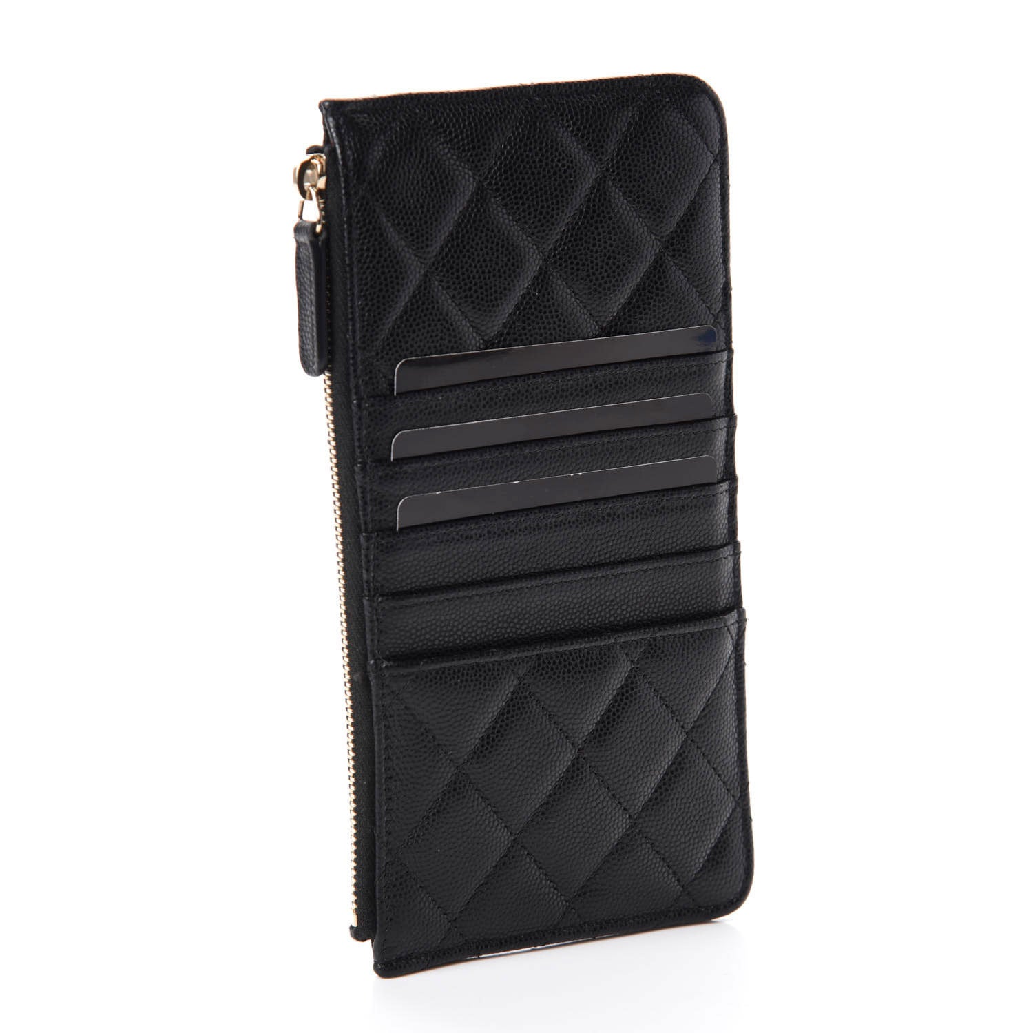 Chanel Caviar Quilted Classic Flat Wallet Pouch Black 3 of 9