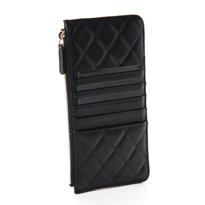 Chanel Caviar Quilted Classic Flat Wallet Pouch Black 3 of 9