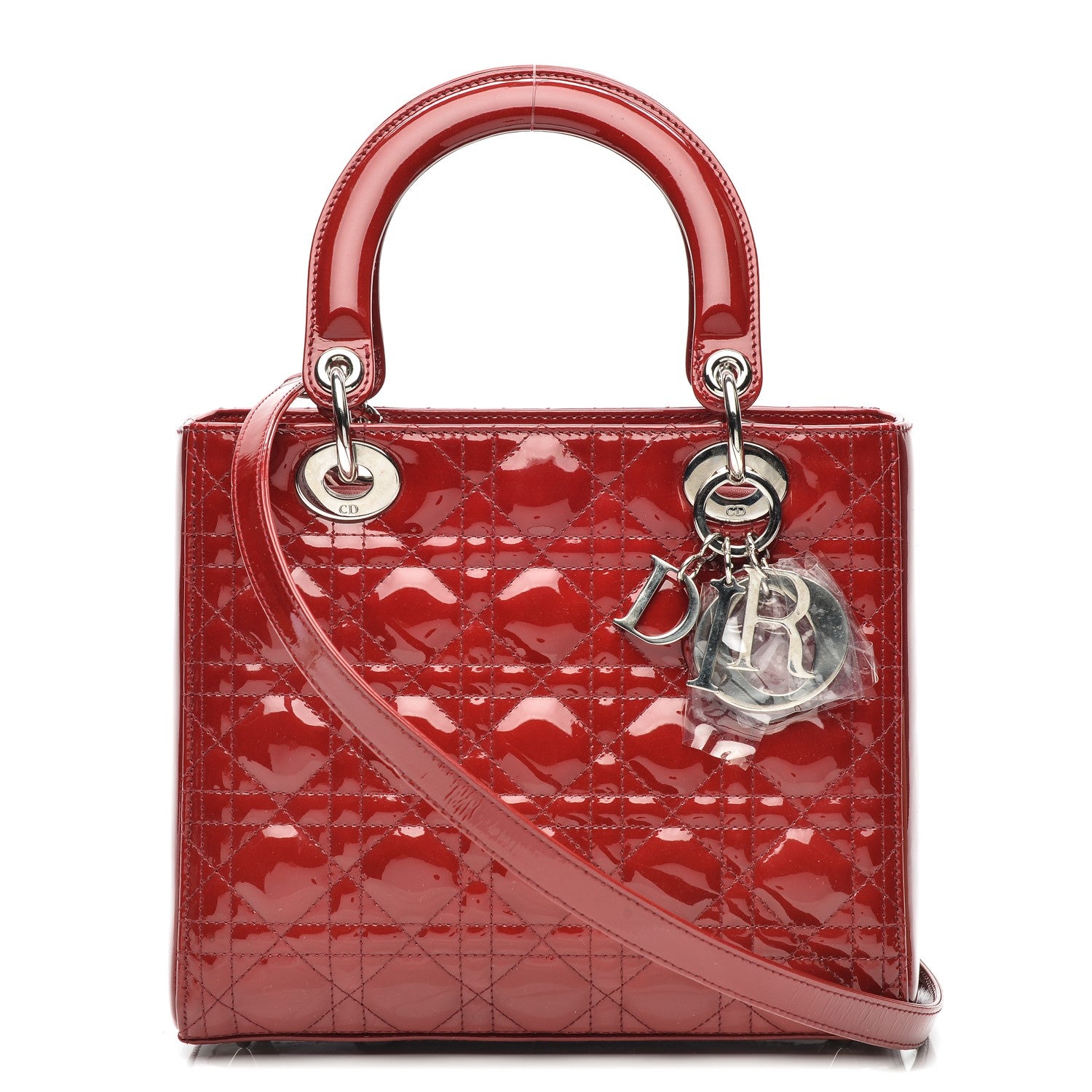 Christian Dior Patent Cannage Medium Lady Dior Red 1 of 6