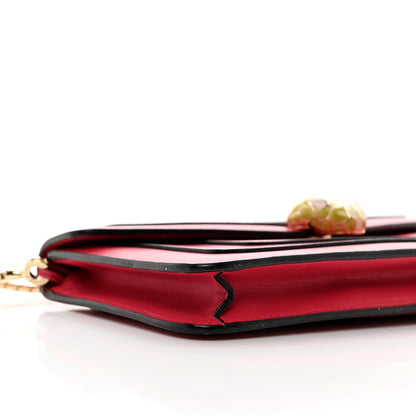 Bulgari Calfskin Serpenti Forever Flap Clutch Ruby Red 8 of 10