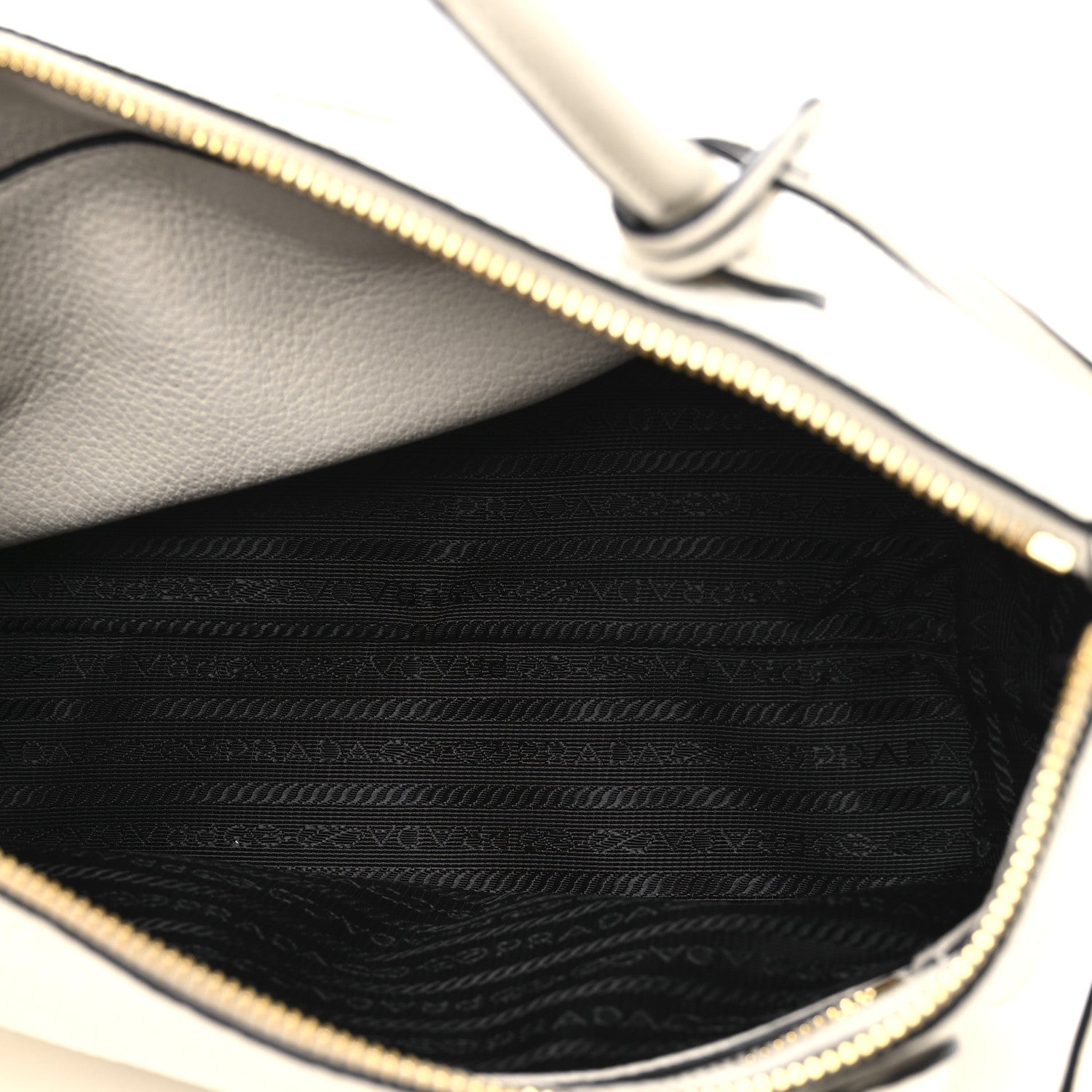Prada Vitello Daino Zip Top Handle Tote Bianco 5 of 12