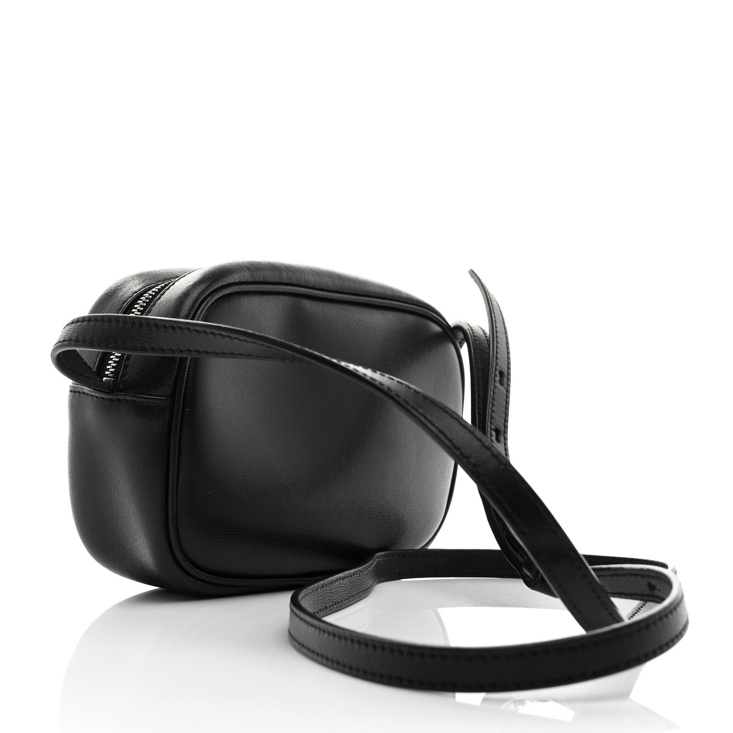 Calfskin Gancini Camera Crossbody Bag Black