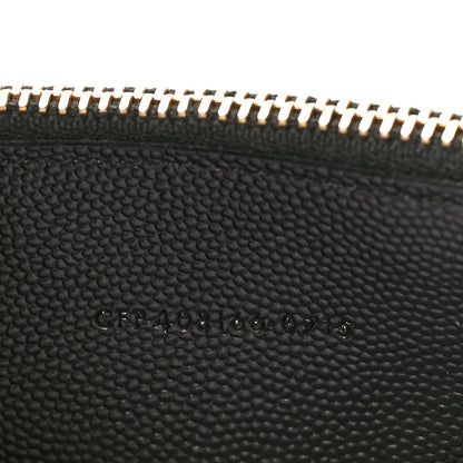 Saint Laurent Grain De Poudre Matelasse Chevron Monogram Double Zip Wallet Black 7 of 10