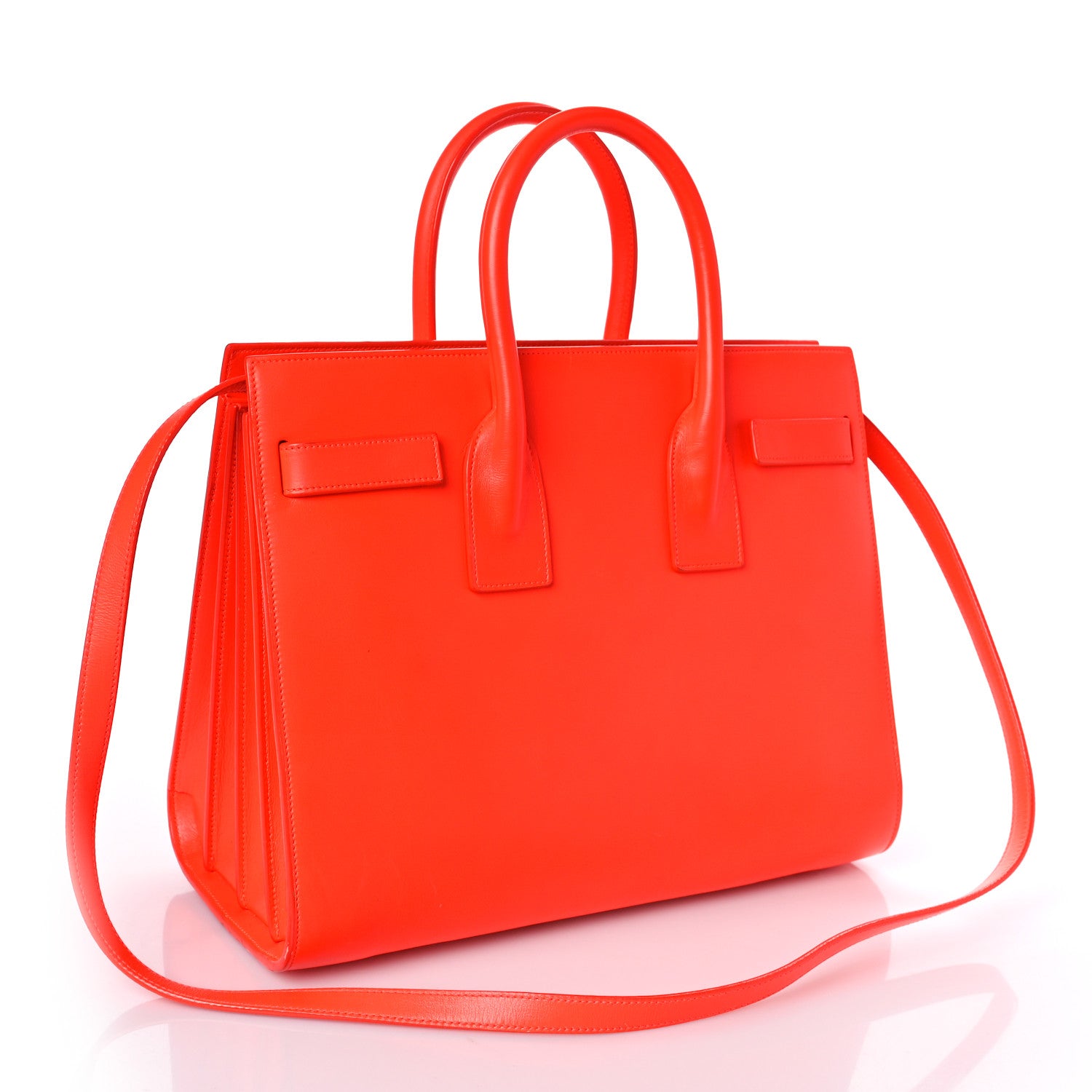 Saint Laurent Calfskin Small Sac De Jour Neon Orange 3 of 10