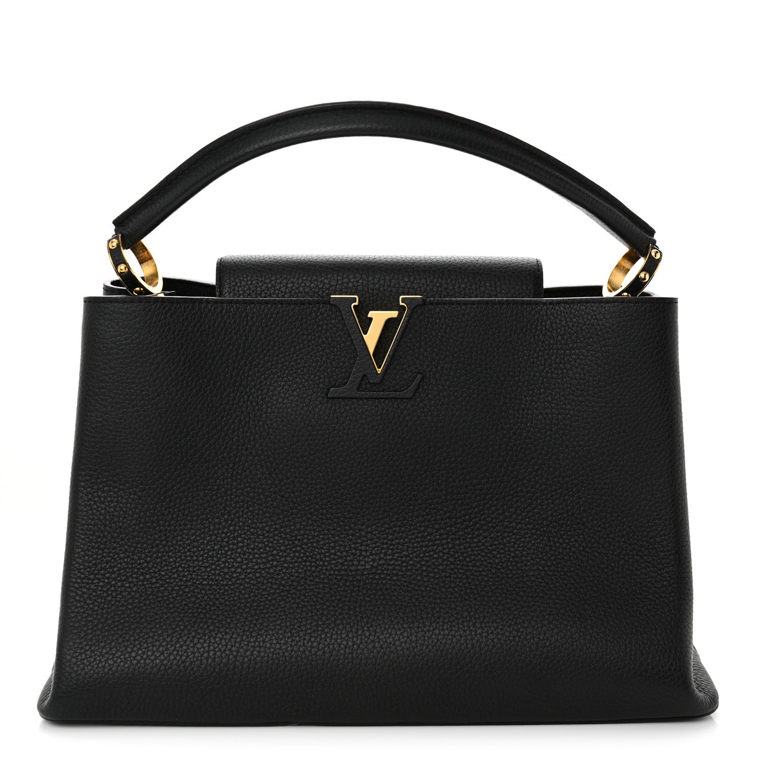 Louis Vuitton Taurillon Capucines MM Black Fuchsia 1 of 9