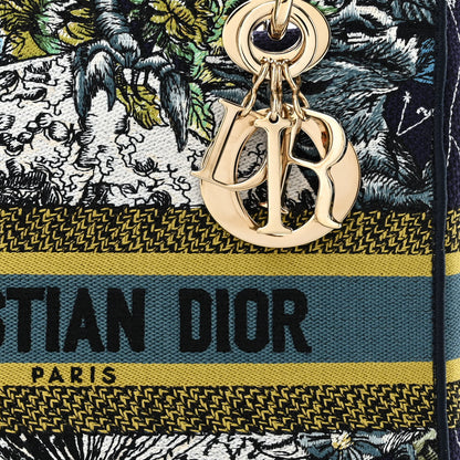 Christian Dior Canvas Embroidered Zodiac Medium Lady D-Lite Blue Multicolor 8 of 12
