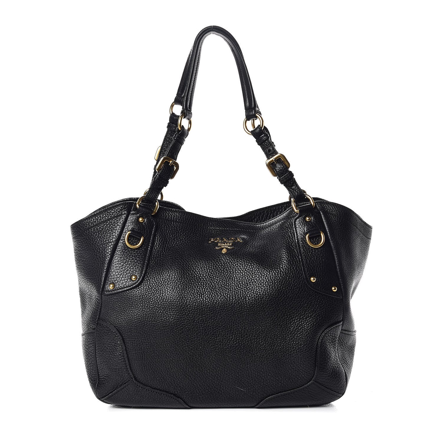 Vitello Daino Shoulder Bag Black