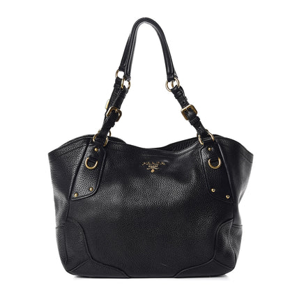 Prada Vitello Daino Shoulder Bag Black 1 of 10