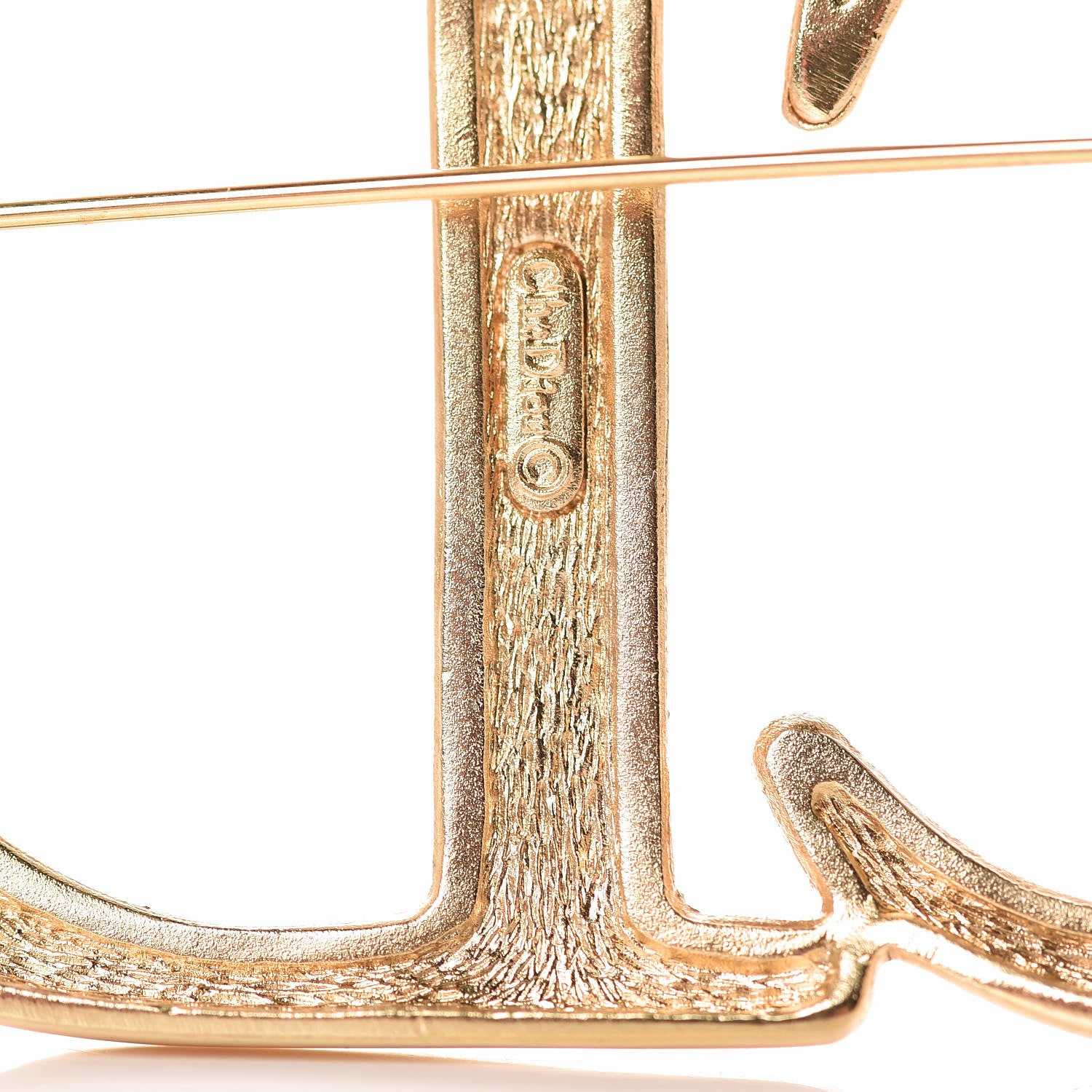 Christian Dior Crystal CD Logo Brooch Gold 4 of 4
