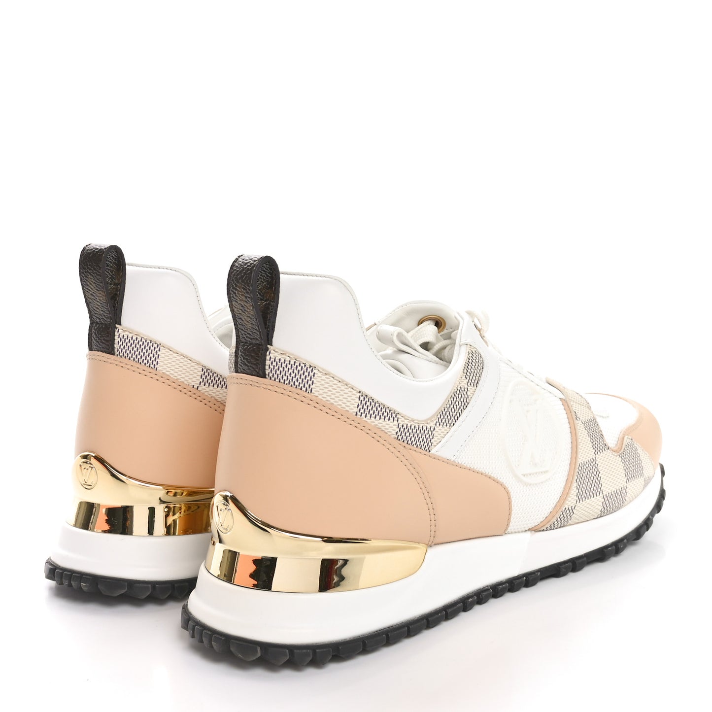 Calfskin Damier Azur Run Away Sneakers 38 White