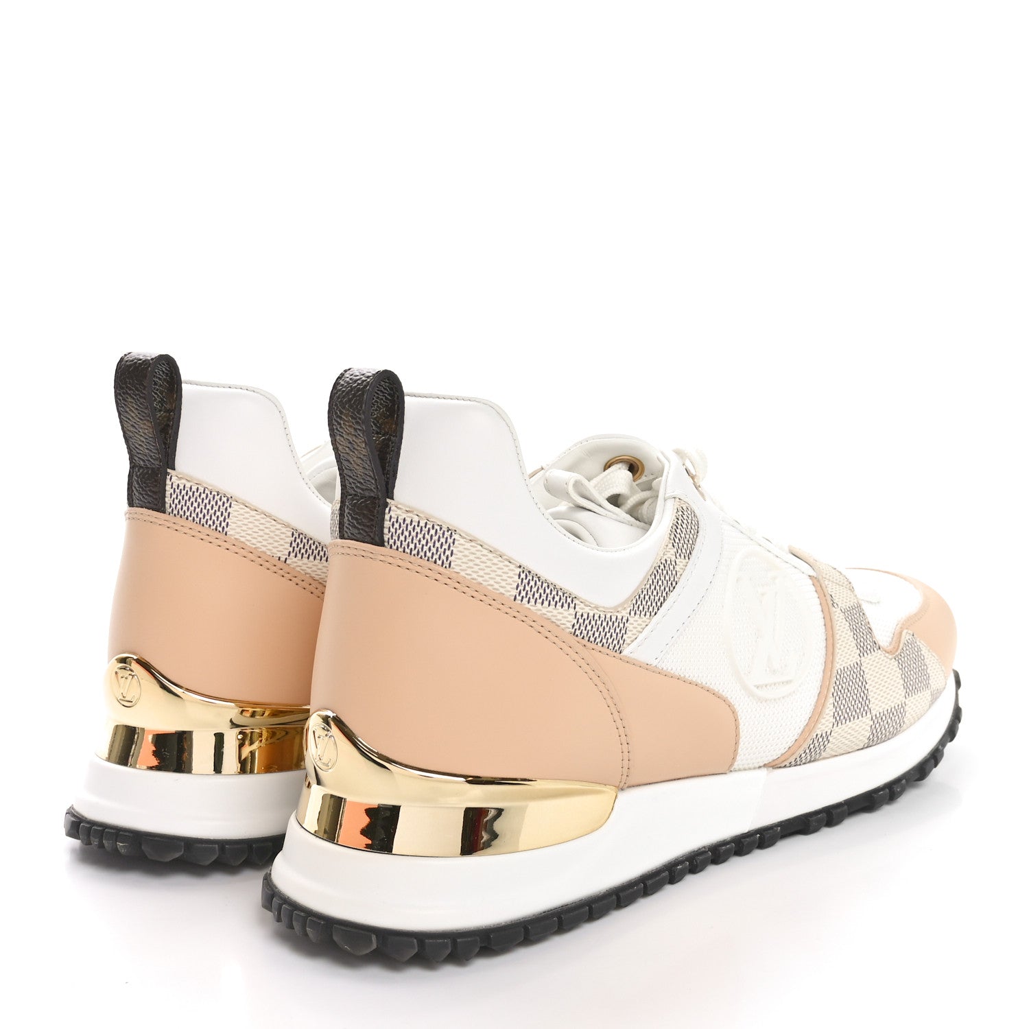 Louis Vuitton Calfskin Damier Azur Run Away Sneakers 38 White 5 of 9