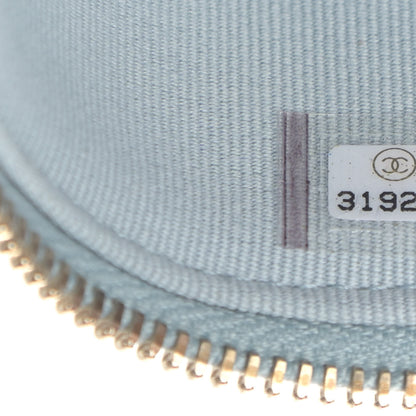 Chanel Caviar Quilted Small Tiny CC Vanity Case With Chain Light Blue 7 of 11
