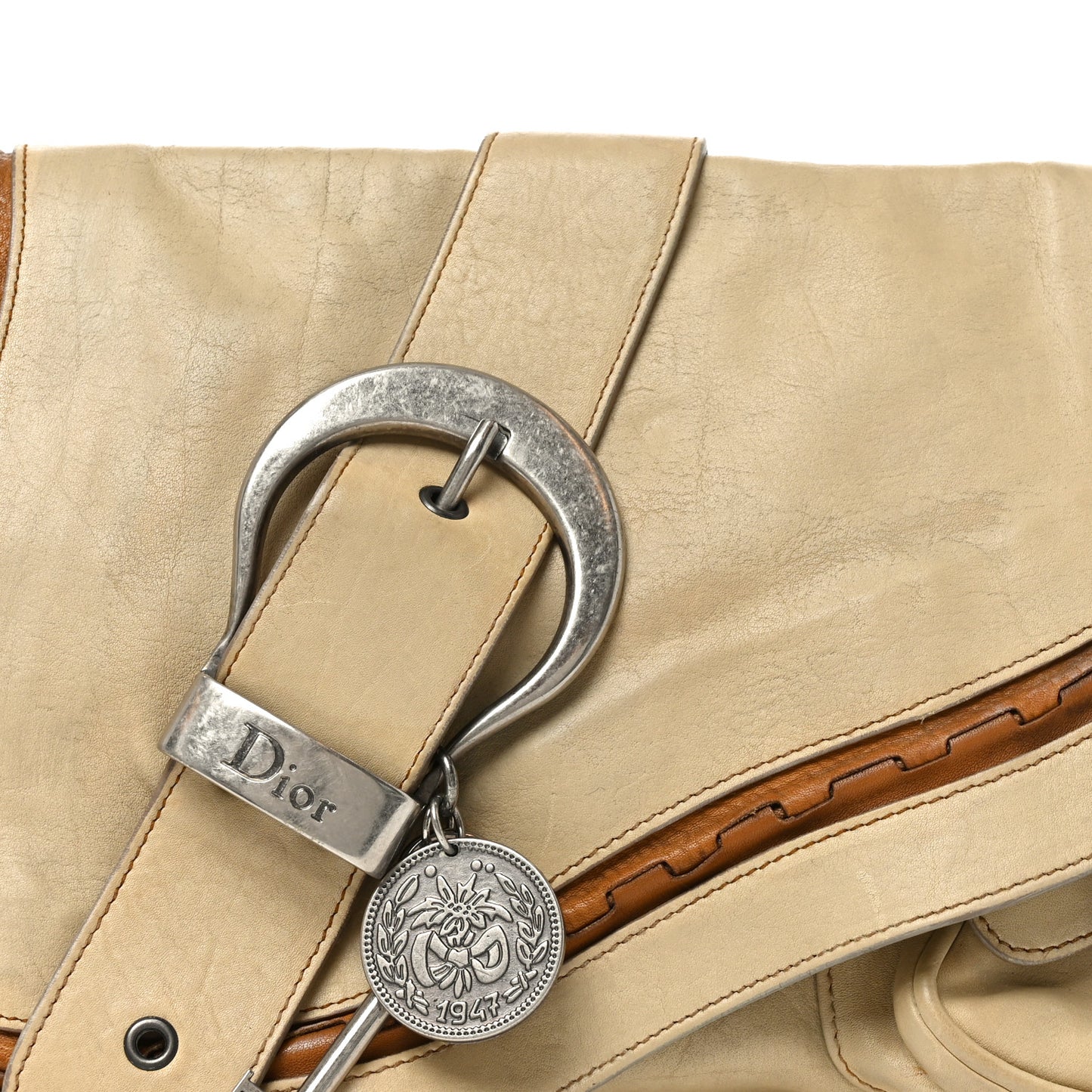 Calfskin Medium Gaucho Double Saddle Bag Ivory