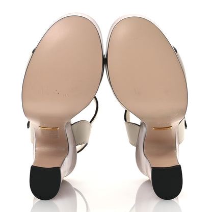 Gucci Cosmos Softy Calfskin Wooden Interlocking G Cut-Out 30/120mm Platform Sandals 35.5 Mystic White 7 of 13
