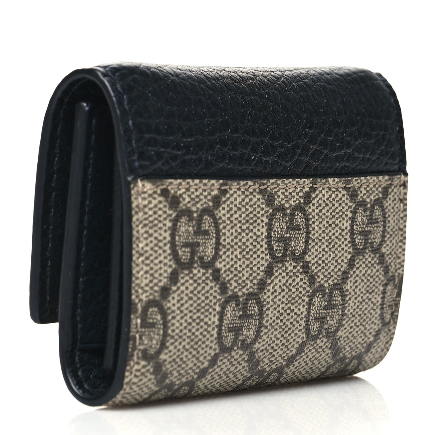 Dollar Calfskin GG Supreme Monogram GG Marmont 6 Key Holder Case Black Beige Ebony