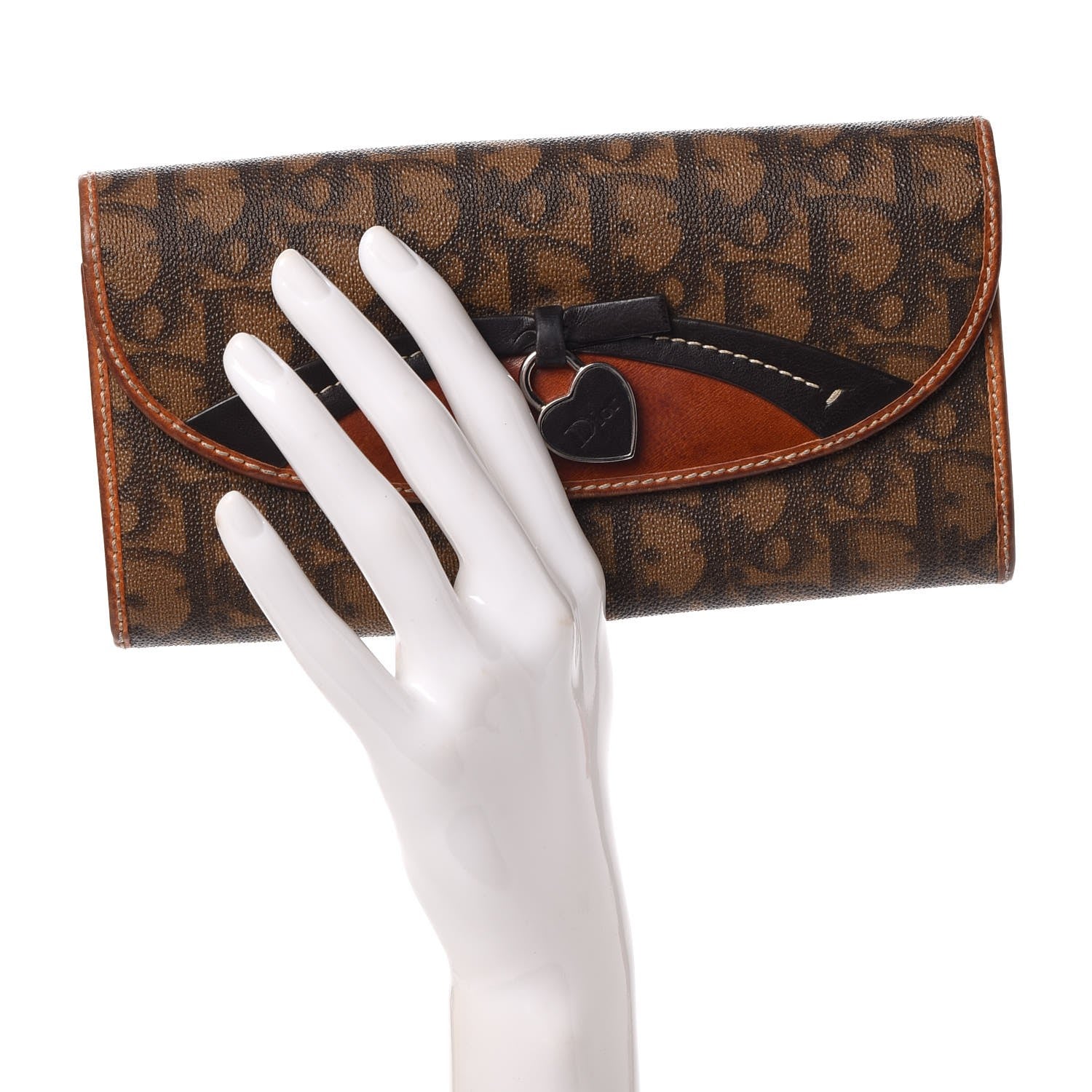 Christian Dior Monogram Trotter Romantique Heart Charm Wallet Light Brown 2 of 16