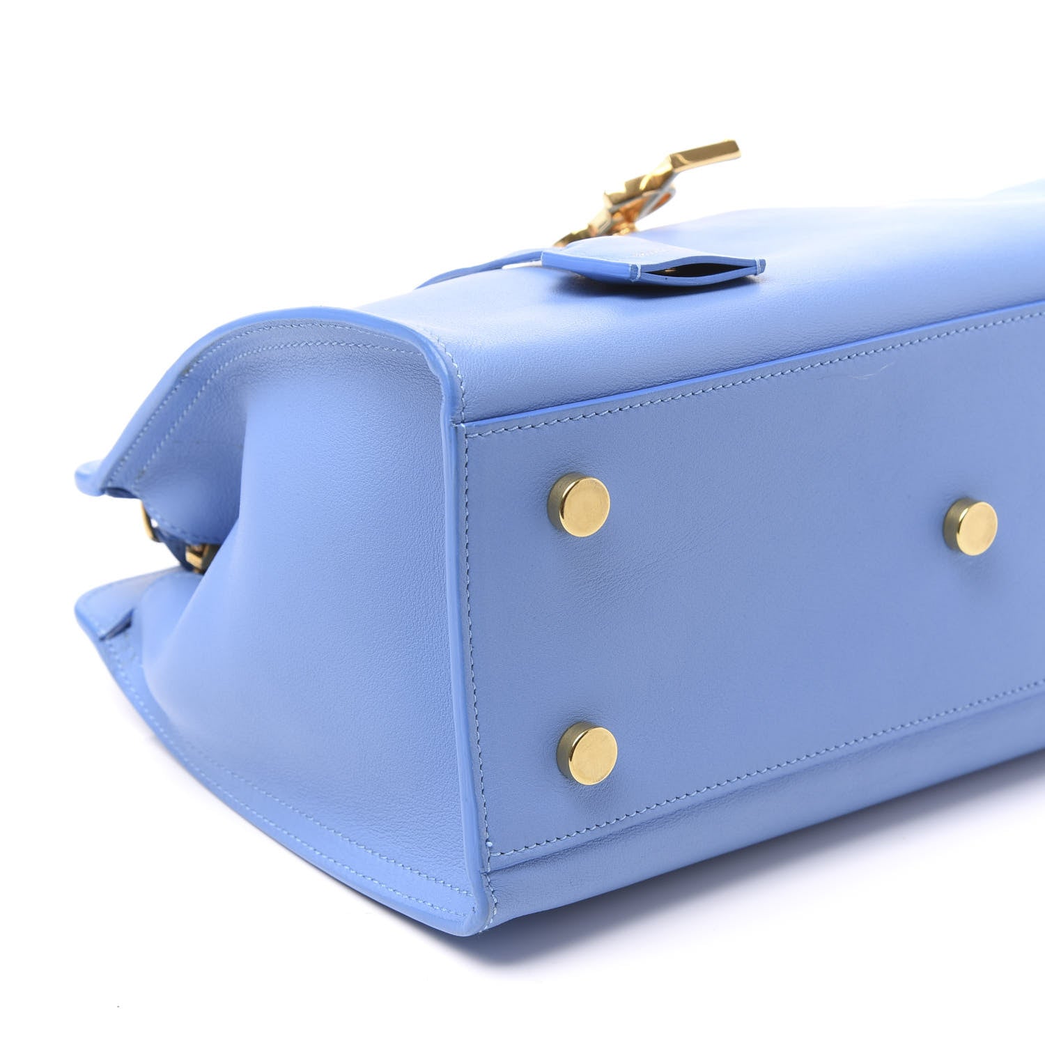 Saint Laurent Calfskin Monogram Baby Cabas Blue Glacier 6 of 8