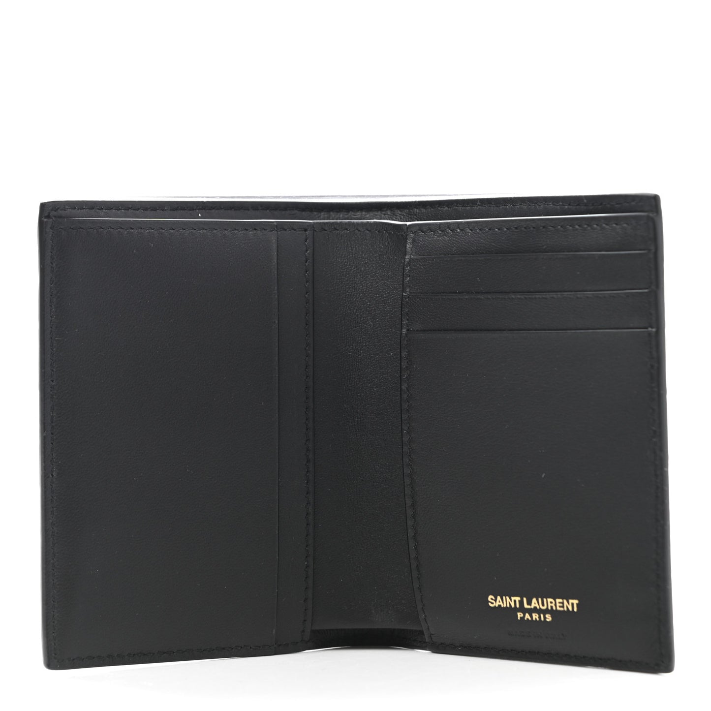 Calfskin Crocodile Embossed Tiny Monogram Credit Card Wallet Black