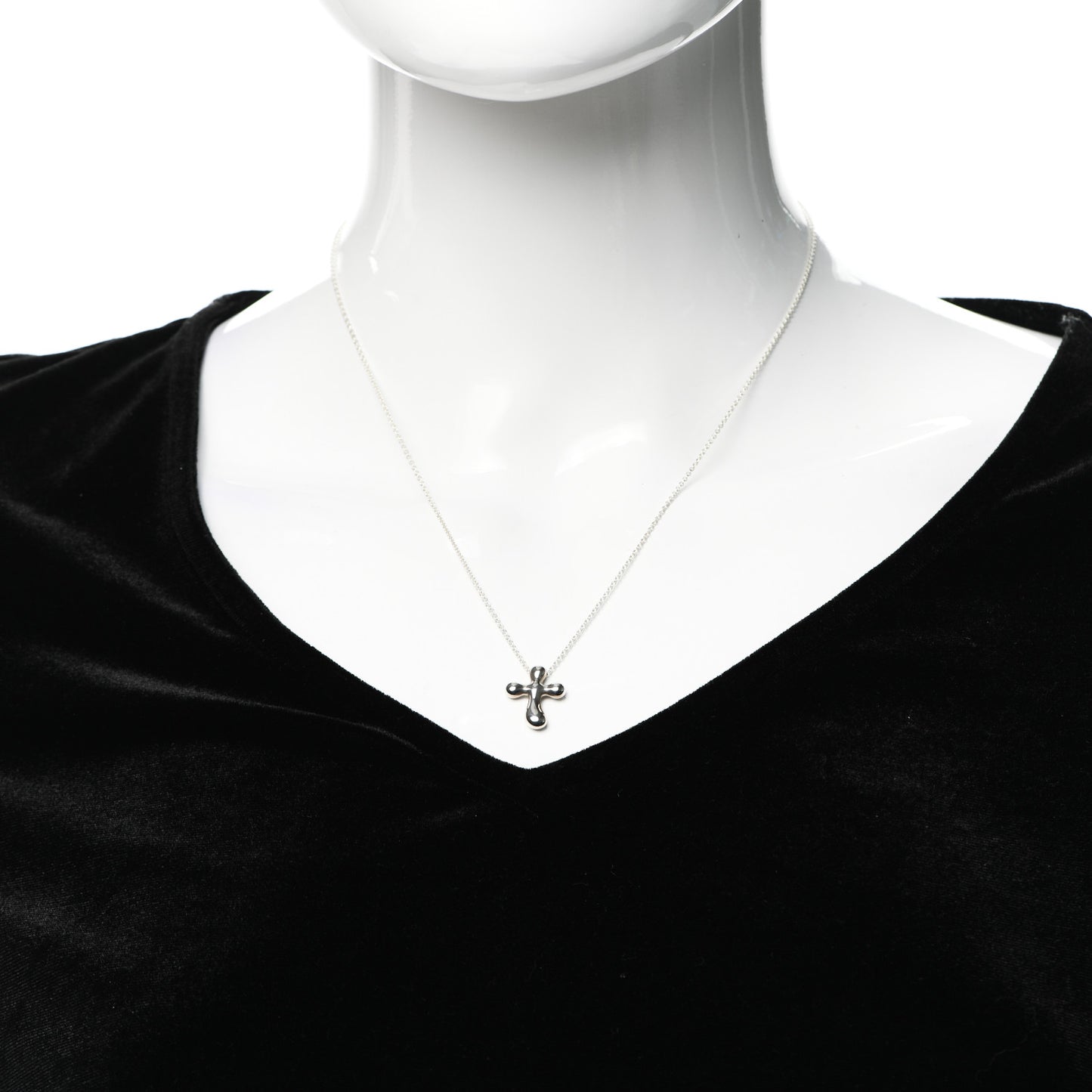 Sterling Silver 14mm Elsa Peretti Cross Pendant Necklace