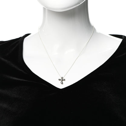 Tiffany Sterling Silver 14mm Elsa Peretti Cross Pendant Necklace 2 of 4