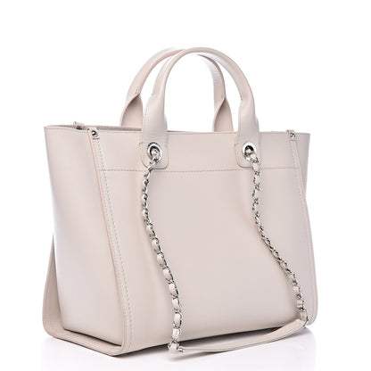 Chanel Caviar Small Studded Deauville Tote Ivory 3 of 12