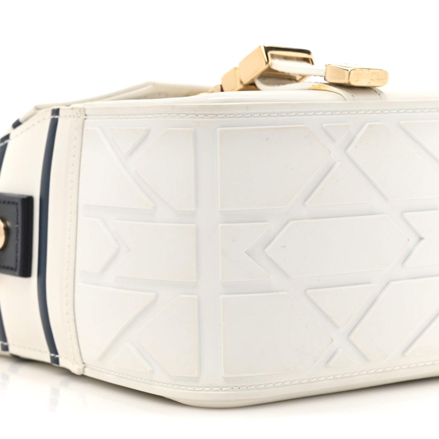 Christian Dior Smooth Calfskin Diorcamp Bag White Blue 10 of 19