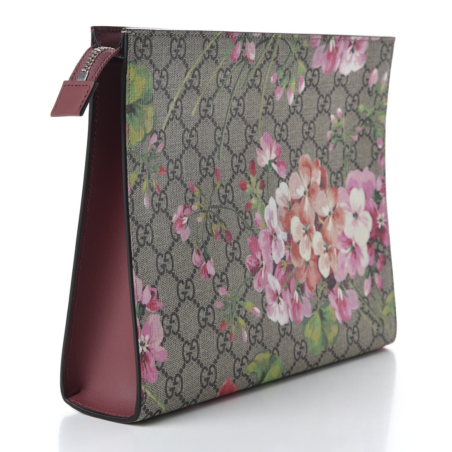 Gucci GG Supreme Monogram Blooms Large Cosmetic Case Beige Multicolor Dry Rose 3 of 8