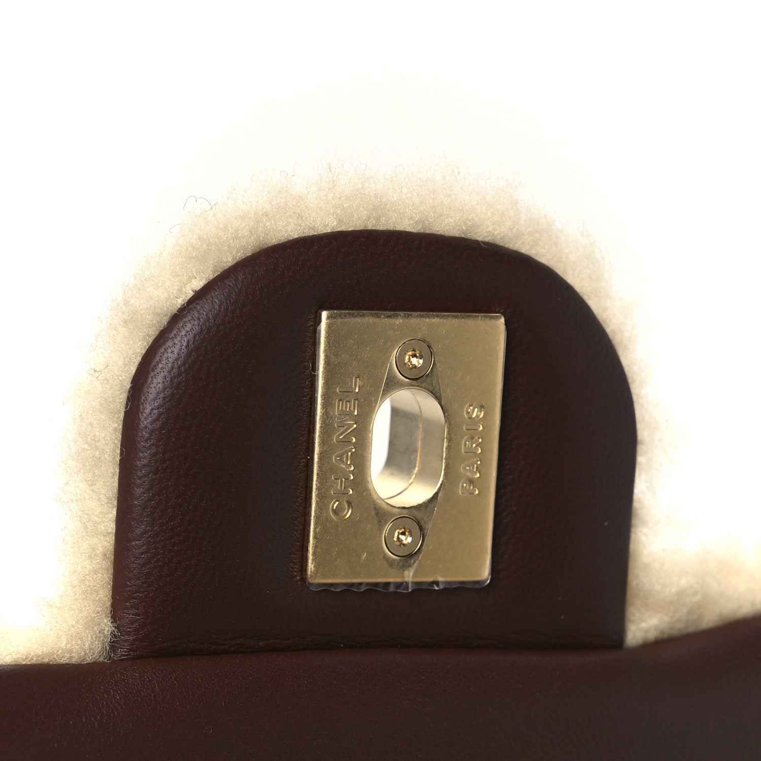 Chanel Shearling Lambskin Quilted Furry Coco Flap Beige Dark Brown 7 of 12