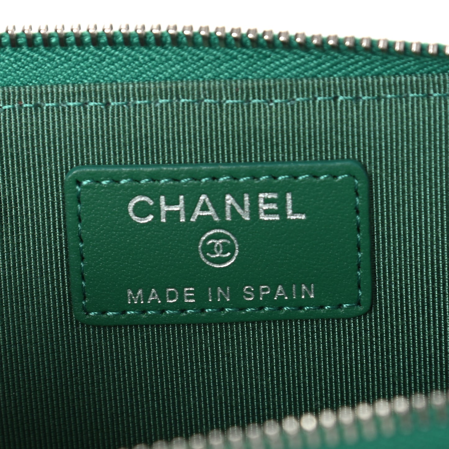 Caviar Quilted Zipped Key Holder Case Green
