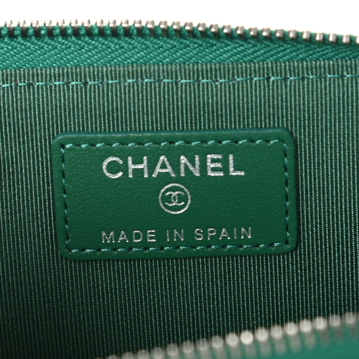 Chanel Caviar Quilted Zipped Key Holder Case Green 6 of 7