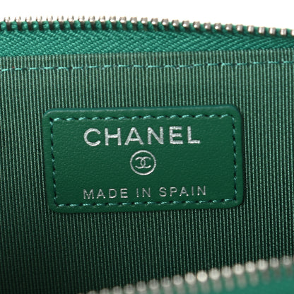 Chanel Caviar Quilted Zipped Key Holder Case Green 6 of 7