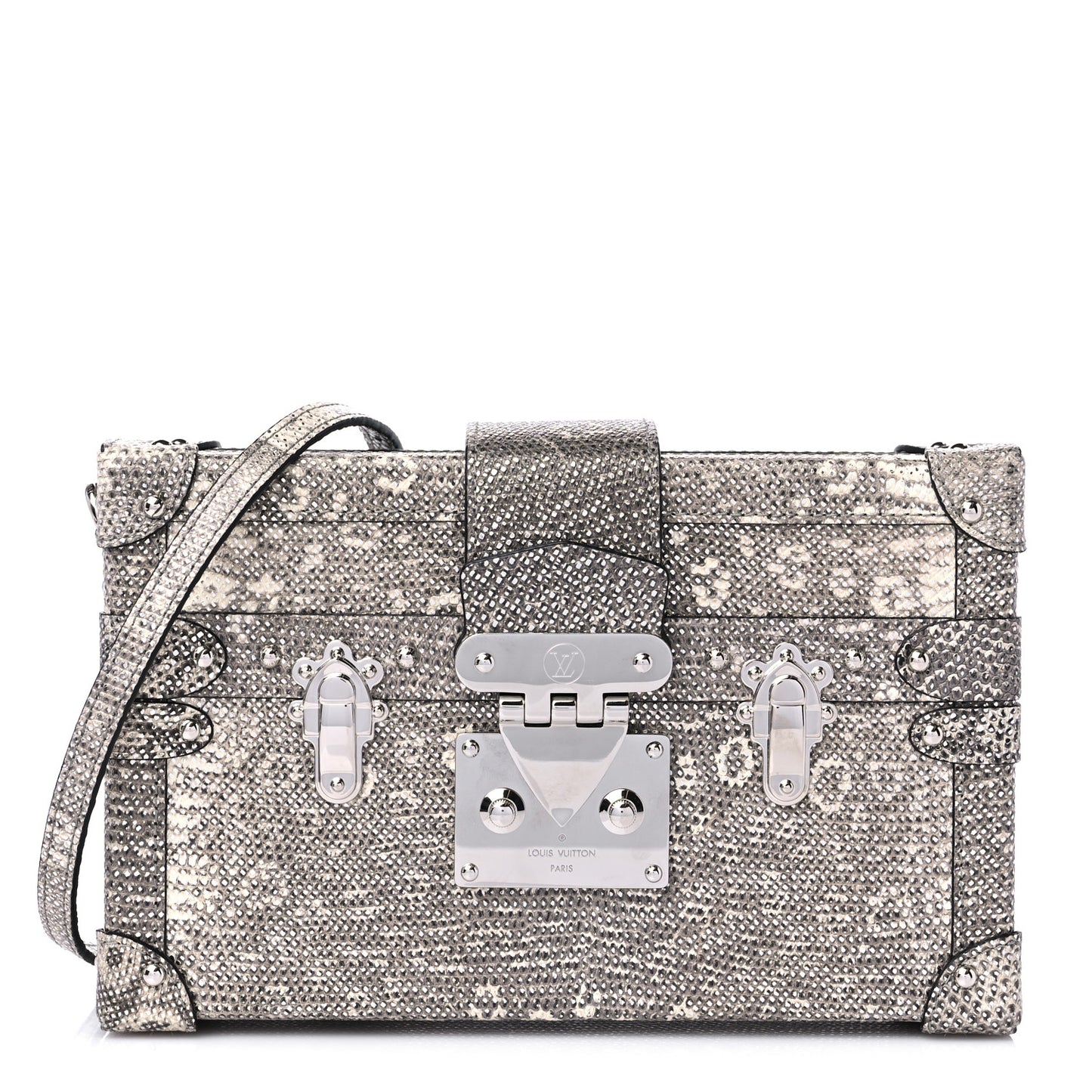 Lizard Petite Malle Silver